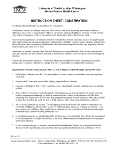INSTRUCTION SHEET: CONSTIPATION University of North Carolina Wilmington Abrons Student Health Center