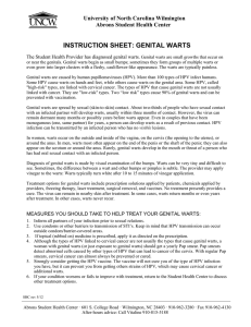 INSTRUCTION SHEET: GENITAL WARTS University of North Carolina Wilmington