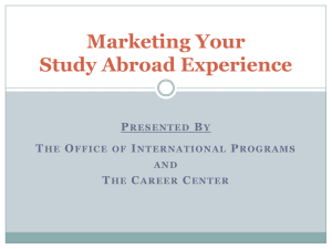 Marketing Your Study Abroad Experience  P