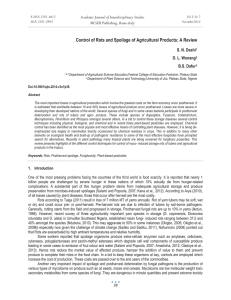 Control of Rots and Spoilage of Agricultural Products: A Review