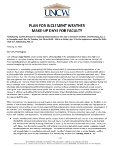 PLAN FOR INCLEMENT WEATHER MAKE-UP DAYS FOR FACULTY