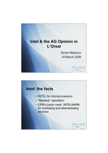 Intel &amp; the AG Opinion in L’Oreal Intel: the facts