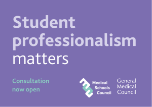 Student professionalism matters Consultation