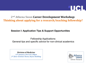 2 Athena Swan Career Development Workshop: Thinking about applying for a research/teaching fellowship?