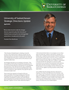 University	of	Saskatchewan Strategic	Directions	Update