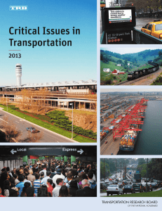 Critical Issues in Transportation 2013