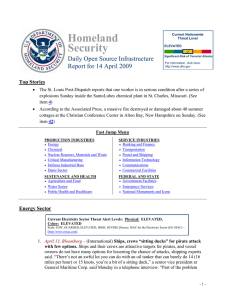 Homeland Security Daily Open Source Infrastructure Report for 14 April 2009