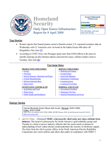 Homeland Security Daily Open Source Infrastructure Report for 9 April 2009