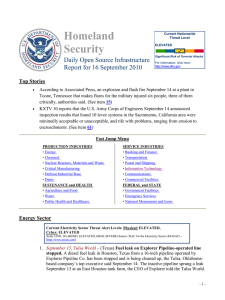 Homeland Security Daily Open Source Infrastructure Report for 16 September 2010