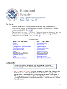 Homeland Security Daily Open Source Infrastructure Report for 24 June 2011