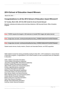 2014 School of Education Award Winners