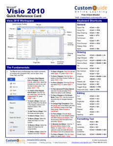 Visio 2010 Quick Reference Card  Visio 2010 Workspace