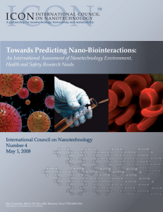 Towards Predicting Nano-Biointeractions:  An International Assessment of Nanotechnology Environment,
