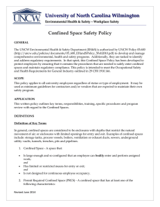 University of North Carolina Wilmington Confined Space Safety Policy