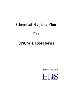 Chemical Hygiene Plan For UNCW Laboratories