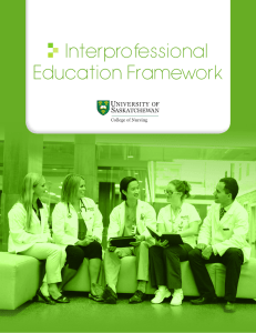 Interprofessional Education Framework College of Nursing
