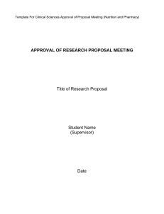 Title of Research Proposal Student Name (Supervisor)