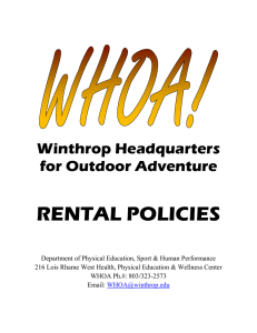 RENTAL POLICIES  Winthrop Headquarters for Outdoor Adventure