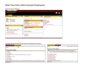 Web Time Entry (Non-Exempt Employees) Employee Tab on Wingspan