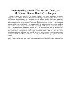 Investigating Linear Discriminant Analysis (LDA) on Dorsal Hand Vein Images