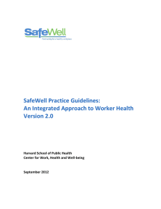 SafeWell Practice Guidelines: An Integrated Approach to Worker Health Version 2.0