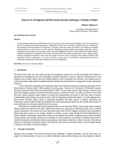 Science For All Nigerians (SFAN) Amidst Security Challenges: A Reality... Academic Journal of Interdisciplinary Studies MCSER Publishing, Rome-Italy Nwona, Hyginus A.