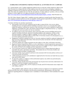 GUIDELINES CONCERNING PARTISAN POLITICAL ACTIVITIES ON UNC CAMPUSES