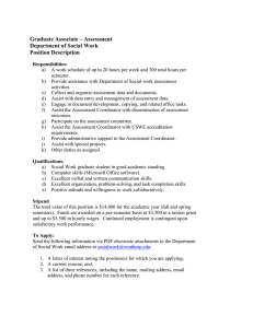Graduate Associate – Assessment Department of Social Work Position Description