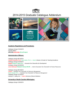 2014-2015 Graduate Catalogue Addendum Academic Regulations and Procedures: Administrative Officers: