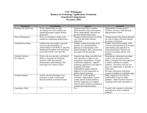 UNC Wilmington Business &amp; Technology Applications Technician Functional Competencies November 2004