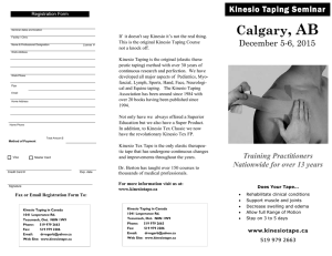 , AB Calgary December 5-6, 2015 Kinesio Taping Seminar