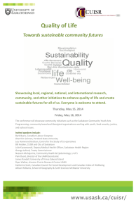 Quality of Life  Towards sustainable community futures