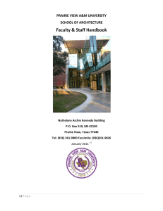 Faculty &amp; Staff Handbook PRAIRIE VIEW A&amp;M UNIVERSITY SCHOOL OF ARCHITECTURE