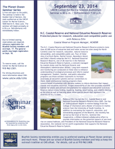 September 23, 2014 The Planet Ocean Seminar Series