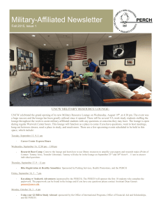Military-Affiliated Newsletter  Fall 2015, Issue 1 UNCW MILITARY RESOURCE LOUNGE: