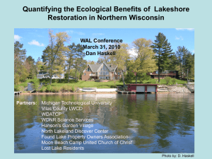 Quantifying the Ecological Benefits of  Lakeshore Restoration in Northern Wisconsin