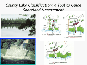 County Lake Classification: a Tool to Guide Shoreland Management