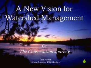 A New Vision for Watershed Management S The Conservation Journey