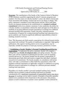 CSB Faculty Development and Workload Planning Process Policy Statement