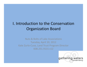 I. Introduction to the Conservation  Organization Board