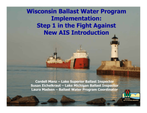 Wisconsin Ballast Water Program Implementation: Step 1 in the Fight Against