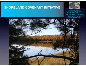 SHORELAND COVENANT INITIATIVE VILAS COUNTY LAKES AND RIVERS ASSOCIATION