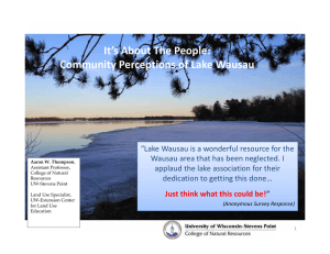 It’s About The People:  Community Perceptions of Lake Wausau