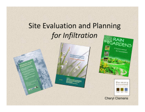 Site Evaluation and Planning for Infiltration Cheryl Clemens