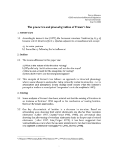 The phonetics and phonologization of Verner’s law