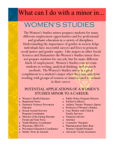 What can I do with a minor in... WOMEN’S STUDIES