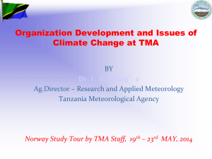 Organization Development and Issues of Climate Change at TMA BY