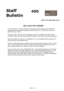 Staff Bulletin 450 2011-2012 PAY AWARD
