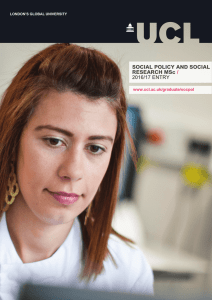 SOCIAL POLICY AND SOCIAL RESEARCH MSc / 2016/17 ENTRY