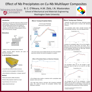 Effect of Nb Precipitates on Cu-Nb Multilayer Composites Washington State University
